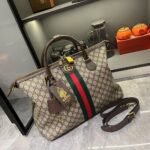 Gucci Savoy Medium Duffle Bag Beige And Dark Brown 48Cm 834469 FAEOI 9746 - Image 5