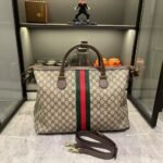 Gucci Savoy Medium Duffle Bag Beige And Dark Brown 48Cm 834469 FAEOI 9746 - Image 3