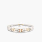 Chanel Double Strand Pearl Belt with Coral Floral Charm