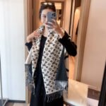 Louis Vuitton Monogram Split Scarf Black 180Cm M70924 - Image 6