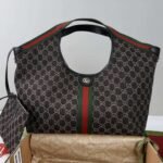 Super Vip 1:1 – Gucci Giglio Large Tote Bag GG Denim Black and White 60Cm 853971 FAFYU 1155 - Image 2