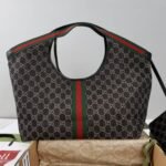 Super Vip 1:1 – Gucci Giglio Large Tote Bag GG Denim Black and White 60Cm 853971 FAFYU 1155 - Image 4