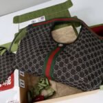 Super Vip 1:1 – Gucci Giglio Large Tote Bag GG Denim Black and White 60Cm 853971 FAFYU 1155 - Image 8
