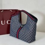 Super Vip 1:1 – Gucci Giglio Large Tote Bag Blue And White GG Denim 60Cm 853971 FAFFQ 8864 - Image 4