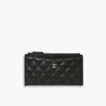 Chanel Classic Zip Pouch Caviar Wallet Black 22Cm