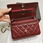 Chanel Wallet On Chain With Diamond Burgundy 20cm AP4299 B18216 NZV44 - Image 5