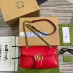 Gucci GG Marmont Matelassé Medium Bag Red 26Cm 443496 AABZC 6832 - Image 2