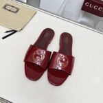 Gucci Women Round Interlocking G Sandal In Burgundy 820860 BNC00 6207 - Image 4
