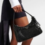Prada Re Edition Mini Satin Bag With Crystals Black 22Cm 1BC515 2AWL F0002 V OOO - Image 8