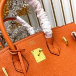 Hermes Birkin 25 Bag Togo Orange 25cm - Image 6