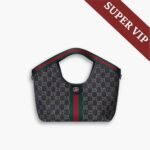Super Vip 1:1 – Gucci Giglio Small Tote Bag GG Denim Black and White 25Cm 860845 FAFYU 1155