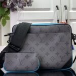 Super Vip 1:1 – Louis Vuitton Trio Messenger Monogram Eclipse Reverse Turquoise 25Cm M11648 - Image 3
