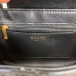 Chanel Kelly Mini Shopping Bag Shiny Aged Gold Tone Metal Black 19Cm AS4416 B14296 94305 - Image 5