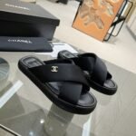Chanel CC Logo Criss Cross Slides Black - Image 4