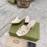 Gucci Women’s Slide Sandal With Horsebit ‎White 655412 BKO00 9022 - Image 3