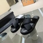 Chanel CC Logo Criss Cross Slides Black - Image 3