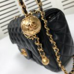 Chanel Flap Bag Mini Rectangular Pearl Crush Gold Black 20Cm AS1787 B18602 94305 - Image 5