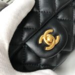 Chanel Flap Bag Mini Rectangular Pearl Crush Gold Black 20Cm AS1787 B18602 94305 - Image 6