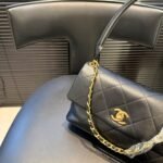 Chanel Large Flap Bag Gold Tone Hardware Black 25Cm - Image 4