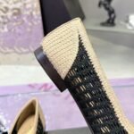 Chanel Ballet Flats Raffia Black G46352 B19806 NAFBB - Image 6