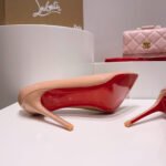 Christian Louboutin Kate 100 Pump Patent Blush Beige 3191411PK20 - Image 10