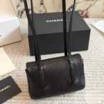 Chanel Clutch With Leather Strap Grained Shiny And Gold Tone Black 17cm - Image 4