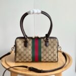 Gucci Borsetto Medium Boston Bag GG Canvas Sand And Brown 28Cm 866732 FAFV9 9653 - Image 4