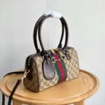 Gucci Borsetto Medium Boston Bag GG Canvas Sand And Brown 28Cm 866732 FAFV9 9653 - Image 3