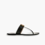 Gucci Double G Thong Leather Black ‎497444 A3N00 1000