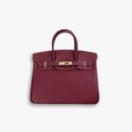 Hermes Birkin Togo Handbag Burgundy 25Cm