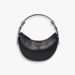Prada Arqué Small Leather Shoulder Bag Black 23cm 1BC194 ASK F0002 V OOO