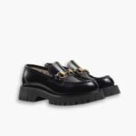 Gucci Women’s Leather Lug Sole Loafer Black 577236 DS800 1000