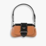 Prada Sidonie Two Tone Leather Shoulder Bag Light Brown 28Cm 1BD168 2AIX F0R6P