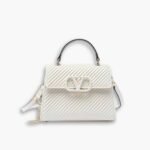 Valentino Garavani Small Leather Vsling White 20cm