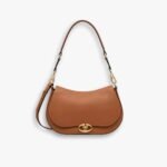 Valentino Garavani Ohval Shoulder Bag Brown 28Cm