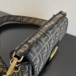 Fendi Baguette FF Jacquard Fabric Bag Brown 27cm 8BR600A6V5F17U4 - Image 6