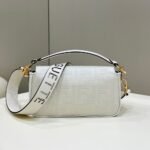 Fendi Baguette Canvas Bag White 28cm 8BR600AMCDF1CFK - Image 4