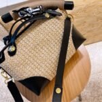 Fendi By The Way Straw Bag Beige And Black 25cm 8BL146AF2XF1E1I - Image 2