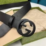 Gucci Selleria Leather Belt Black 368186 BGH0V 1000 - Image 7