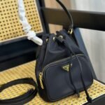 Prada Duet Re Nylon Bucket Bag Black 18Cm 1BH038 RV44 F0002 V UOP - Image 2