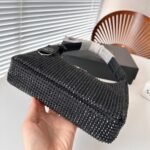 Prada Re Edition Mini Satin Bag With Crystals Black 22Cm 1BC515 2AWL F0002 V OOO - Image 5