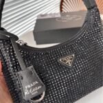 Prada Re Edition Mini Satin Bag With Crystals Black 22Cm 1BC515 2AWL F0002 V OOO - Image 6