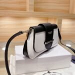 Prada Sidonie Two Tone Leather Shoulder Bag White Black 28Cm 1BD168 2AIX F0964 V OJN - Image 8
