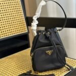 Prada Duet Re Nylon Bucket Bag Black 18Cm 1BH038 RV44 F0002 V UOP - Image 7