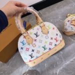 Louis Vuitton X Takashi Murakami Alma BB White Multicolor 24cm M13078 - Image 2