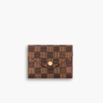 Louis Vuitton Victorine Wallets Damier Ebene Cerise Red 12cm N41659