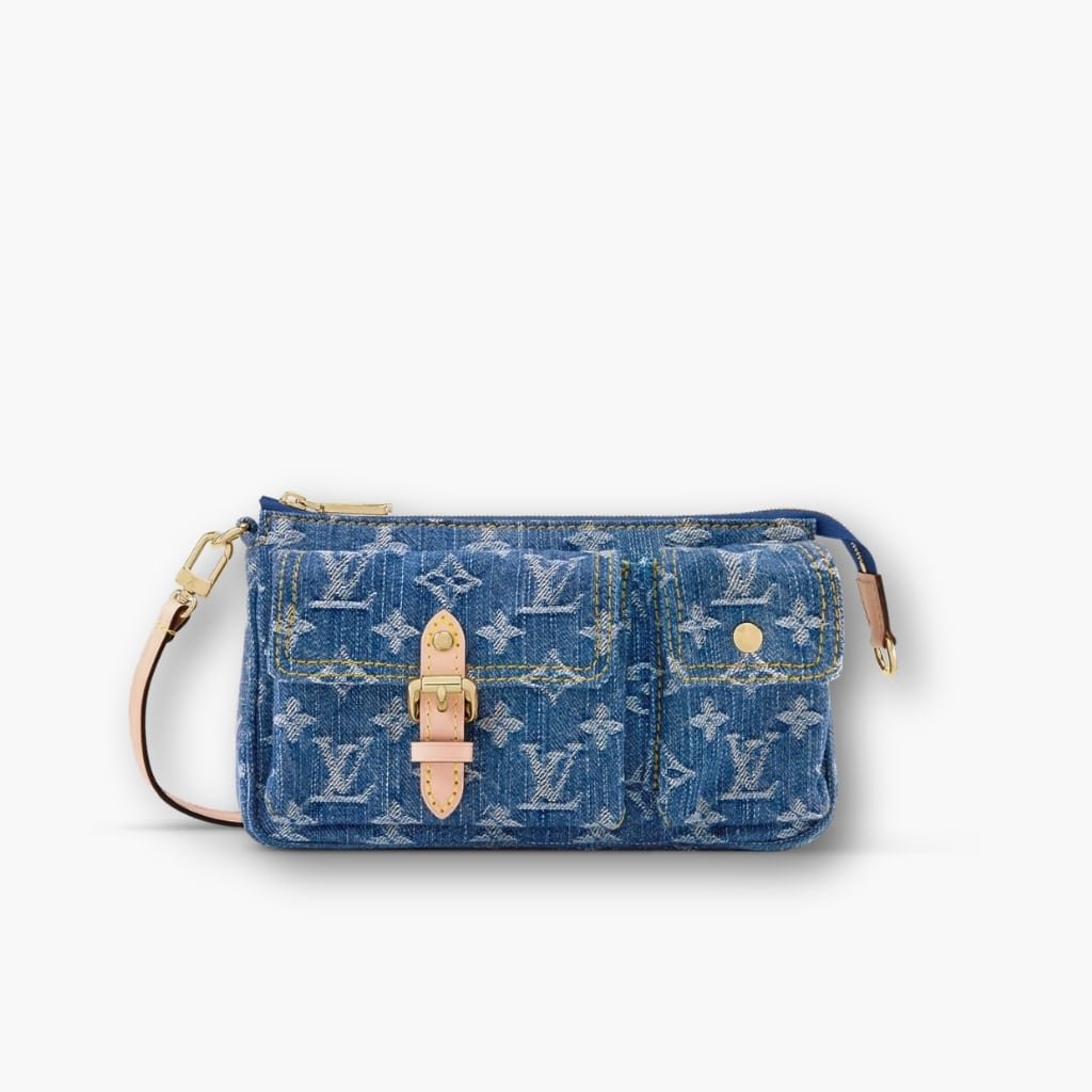 Thumbnails-Elegous-1-2-1 Louis Vuitton Pochette Accessoire Cargo Blue Denim 22cm M27602 - Image 1