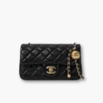 Chanel Flap Bag Mini Rectangular Pearl Crush Gold Black 20Cm AS1787 B18602 94305