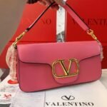 Valentino Garavani Locò Leather Shoulder Bag Pink 28cm - Image 2