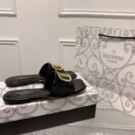 Valentino Vlogo Square Toe Slide Black - Image 2